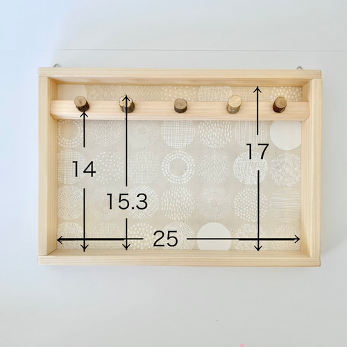 ひのき×北欧風ファブリック 壁掛けキーフック｜木製・玄関