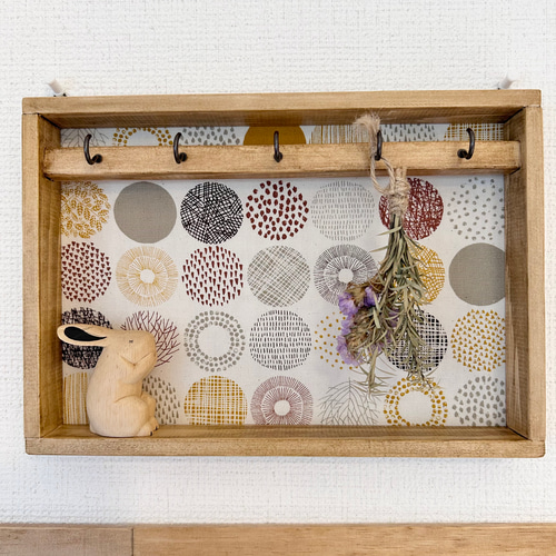 秋の模様替えに＊飴色ヒノキの北欧風壁掛けキーフック アクセサリー