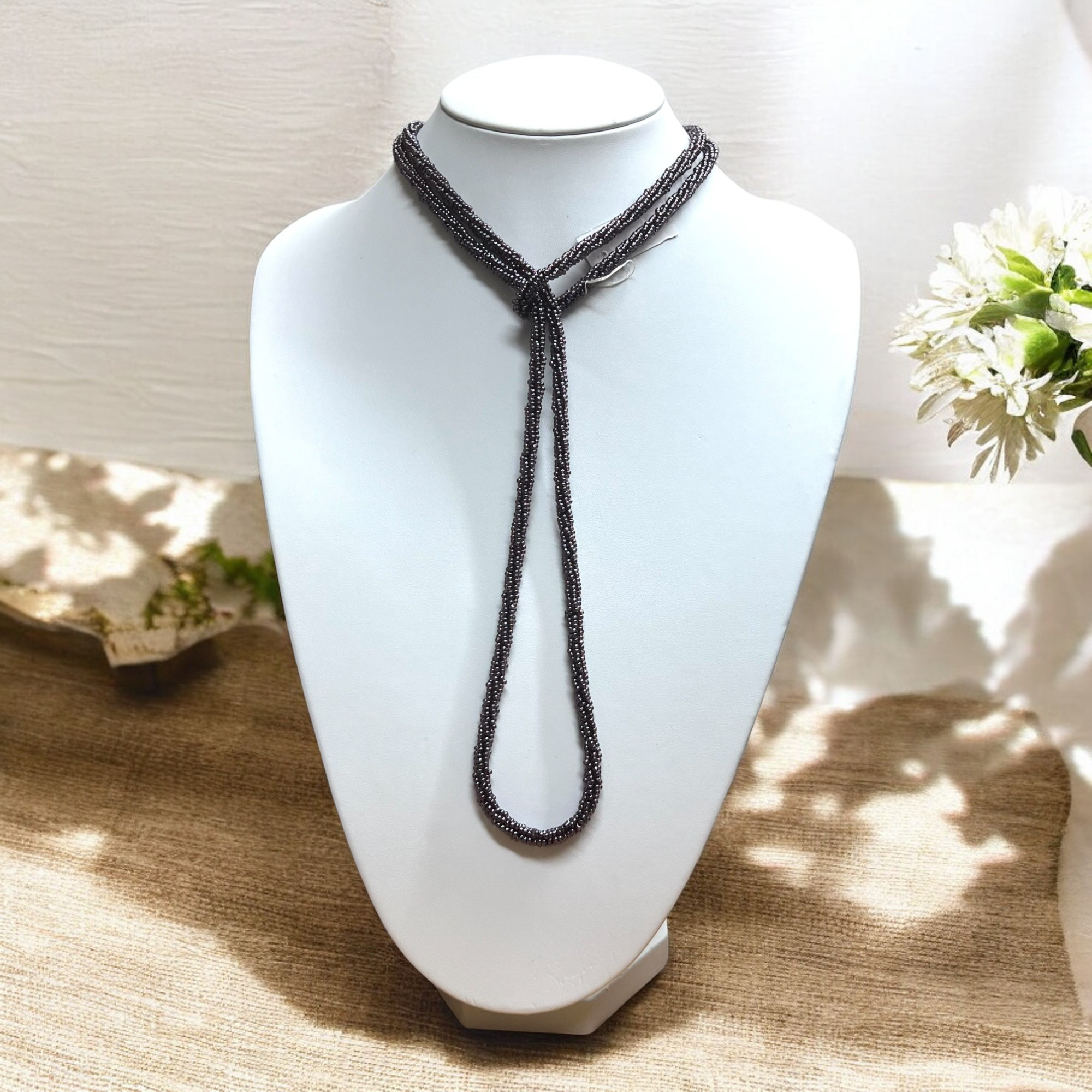 120cmミミール・カー　ロングネックレス(パープル系)　l-bdzh2008n