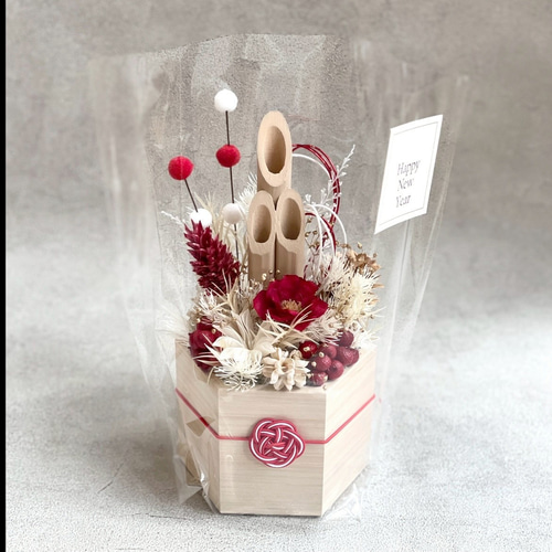 予約販売】ミニ門松＊紅 / お正月 / お正月飾り / ドライフラワー