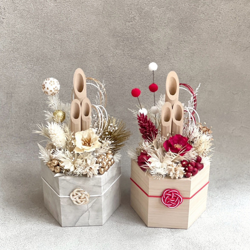 ミニ門松＊紅 / お正月 / お正月飾り / ドライフラワー / プリザーブド