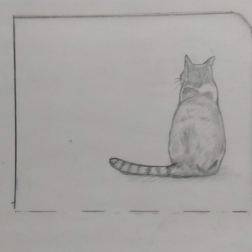 宅配 受注制作 うちの子 の後ろ姿描いてL字ファスナー財布に仕立て 財布・ケース・小物入れ