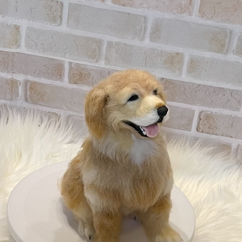 森のページ❣️羊毛フェルトオーダー犬ゴールデンレトリバー 羊毛フェルト オーダー 「リアルで可愛いワンちゃん」ゴールデン