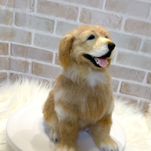 羊毛フェルト ゴールデンレトリバー momoichigo 羊毛フェルト