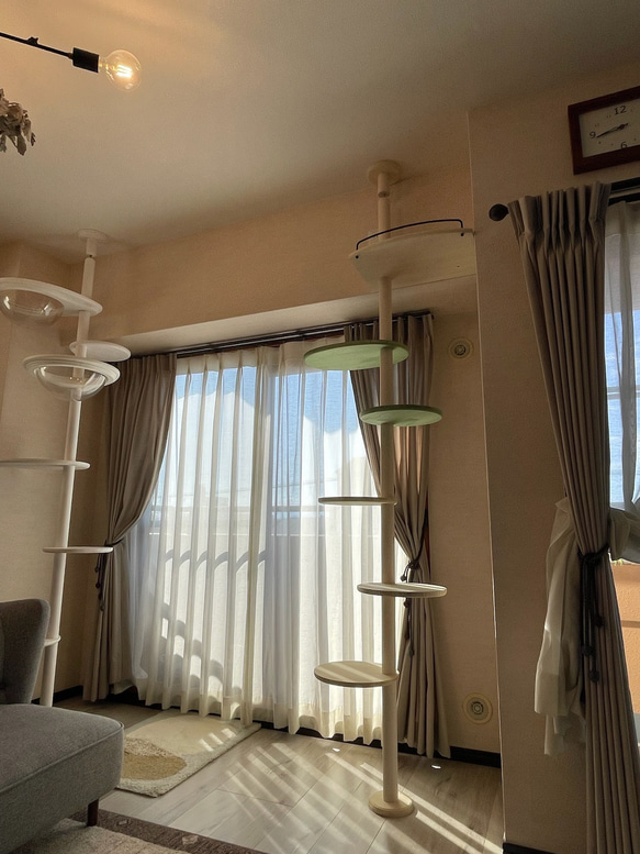 キャットタワー テラスコンパクトに新色追加！　個性で差のつく選べるポイントカラーバージョン！ 9枚目の画像