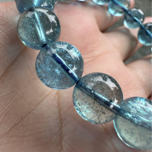 ディープモス アクアマリン 7mm　天然石　ブレスレット ディープモス アクアマリン 7mm 天然石 ブレスレット
