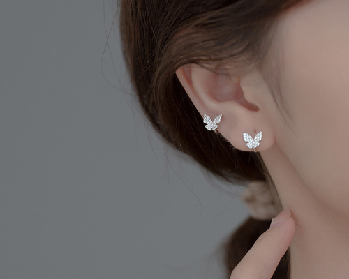 シルバー蝶々ピアスイヤリングM00727/ G61450163 ピアス