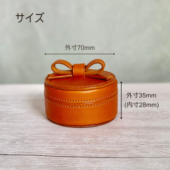 大人可愛い上質レザーの小物入れ　　コニャック 6枚目の画像