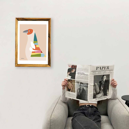 Moderny 鳥 イラスト ポスター A4 A3 A2 A1 アート アートポスター