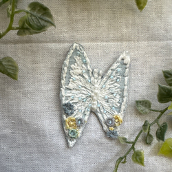 ミナペルホネン　スカイバード　蝶　刺繍　シルク　コットン　ブルー mina perhonen（ミナ ペルホネン）／skyful dress - navy