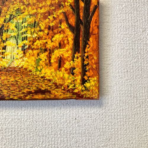 絵画 アート 原画 アクリル画 2 秋の小径02」アクリル画 原画 キャンバス F0サイズ 絵画 Oni