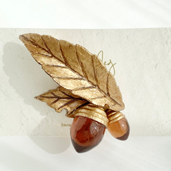 Paul Sargent 24Kプレート　どんぐりのブローチ 大きなどんぐりのブローチ ブローチ 空想雑貨店：nut-meg 通販