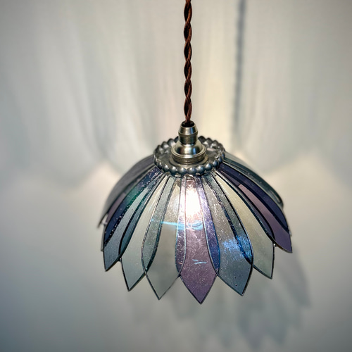 アンティーク ステンドグラスネジレパープルペンダントシーリング