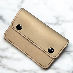 tsuka14 ロングトラッカーウォレット/姫路レザー茶芯黒色ステッチ白色 tsuka14 ロングトラッカーウォレット/姫路レザー茶芯黒色