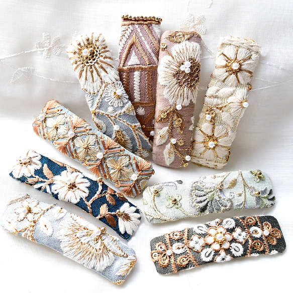 オーダー可能生地⑦ お花リボンパッチンピン