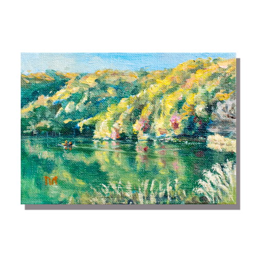 油絵 絵画【紅葉の湖】 油絵 時計【紅葉の湖】 絵画 HR 通販 12674150｜Creema(クリーマ)
