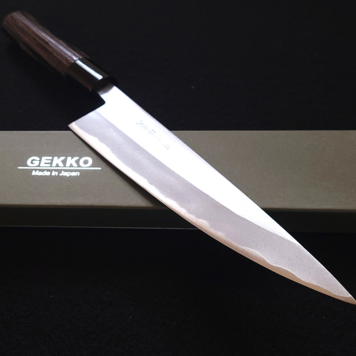 月光作 青紙2号 磨 牛刀包丁 190㎜ #1410 焼栗柄 包丁・ナイフ GEKKO