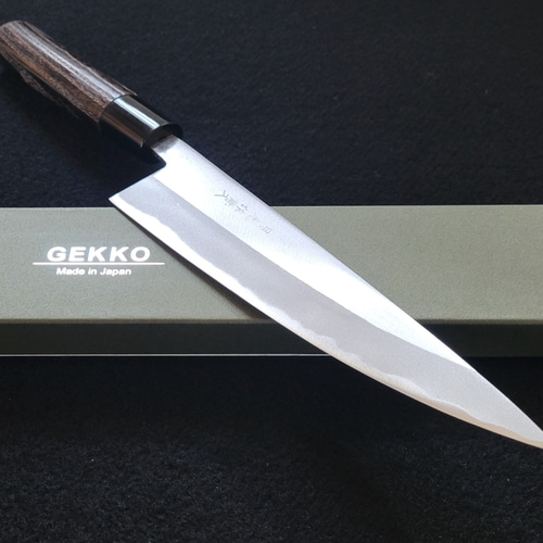 月光作 青紙2号 磨 牛刀包丁 190㎜ #1410 焼栗柄 包丁・ナイフ GEKKO