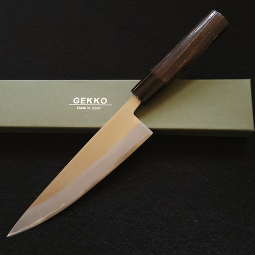 青紙2号 多層鋼 磨 牛刀包丁 210㎜ G9359 リグナムバイタ柄 月光作
