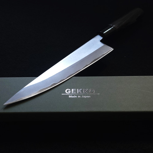 月光作 青紙2号 磨 牛刀包丁 190㎜ #1410 焼栗柄 包丁・ナイフ GEKKO