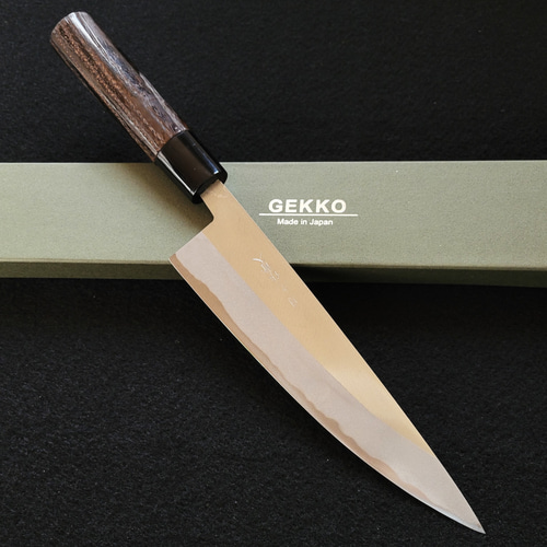 月光作 青紙2号 磨 牛刀包丁 190㎜ #1410 焼栗柄 包丁・ナイフ GEKKO