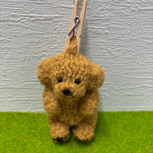 羊毛フェルト プードルキーホルダー 羊毛フェルト つままれプードル キーホルダー 羊毛フェルト toiro 通販