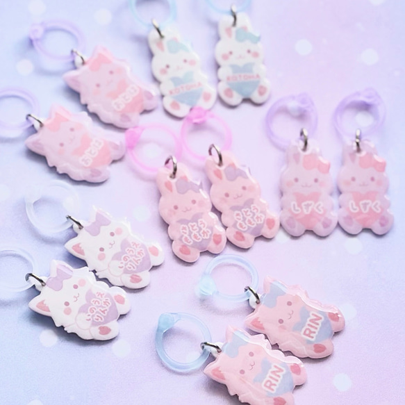 ゆめかわバニー♡お名前入り シューズタグ ネームタグ 5枚目の画像