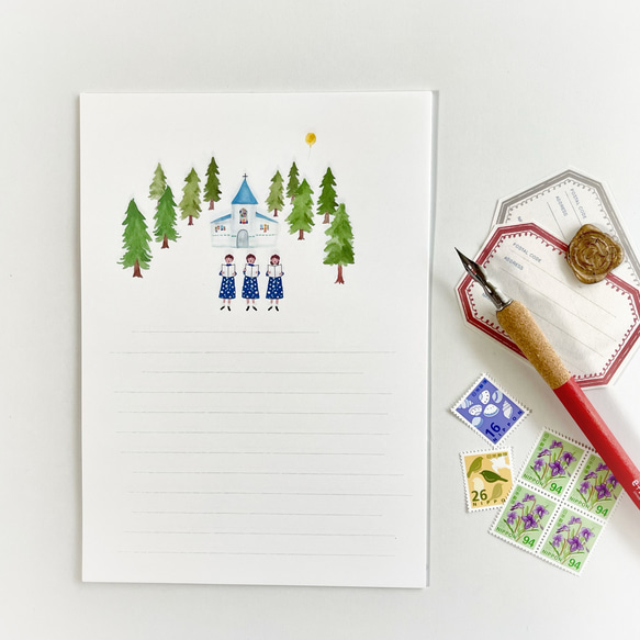 おさんぽレター　追加の便箋＆ミニシールのセット 5枚目の画像