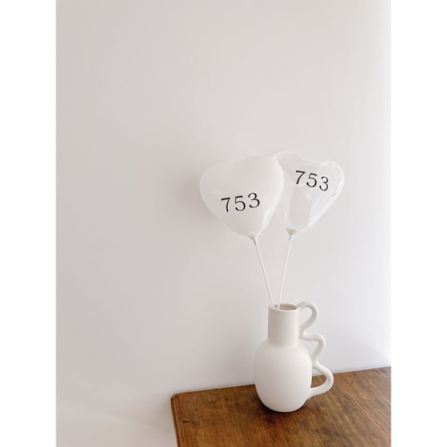 mini size ｝heart balloon / 753（ 風船用スティック付き）| 七五三