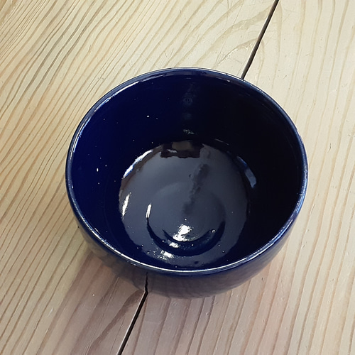 備前焼 デニム備前 抹茶碗 藍ブルー① 新作 Creema限定 備前焼緋襷藍釉