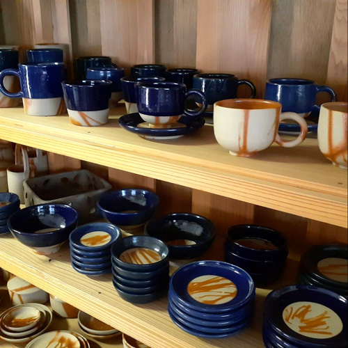 備前焼 デニム備前 抹茶碗 藍ブルー① 新作 Creema限定 備前焼緋襷藍釉