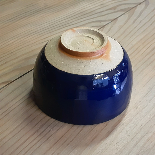 備前焼 デニム備前 抹茶碗 藍ブルー① 新作 Creema限定 備前焼緋襷藍釉