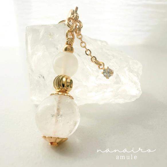 神域浄化　縁を引き寄せる恋愛守護ブレス/パワーストーン/ムーンストーン/天然石 charm〕恋愛 癒し 目標達成 浄化 ムーンストーン 水晶 引き寄せ 天然石