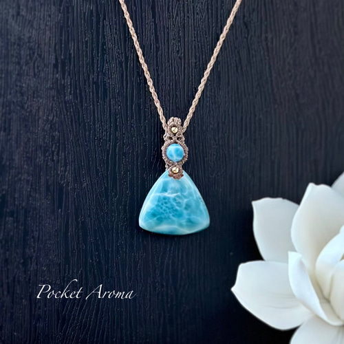 『夢空』高品質ラリマーのマクラメペンダントネックレス 夢』高品質ラリマーのマクラメペンダントネックレス ネックレス