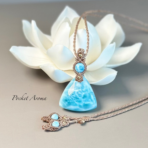 『夢空』高品質ラリマーのマクラメペンダントネックレス 夢』高品質ラリマーのマクラメペンダントネックレス ネックレス