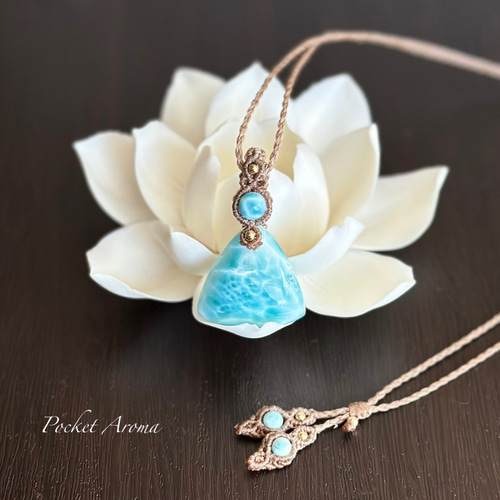 『夢空』高品質ラリマーのマクラメペンダントネックレス 夢』高品質ラリマーのマクラメペンダントネックレス ネックレス