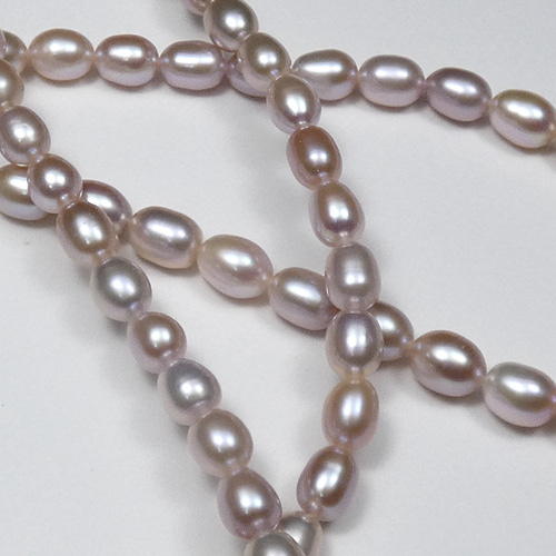 本真珠ネックレス ロングセミラウンド6mmUP パープリッシュ