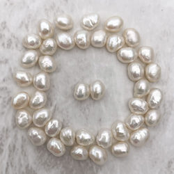 ちょっぴり小さなバロックパールの14kgfリング 5mm 6mm 小粒 真珠 フリーサイズ ピンキー サム ミドル 5枚目の画像