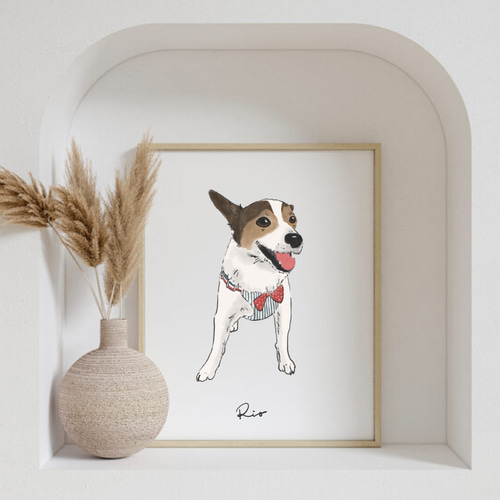 ペットイラスト オーダーメイド うちの子イラスト プレゼント 犬