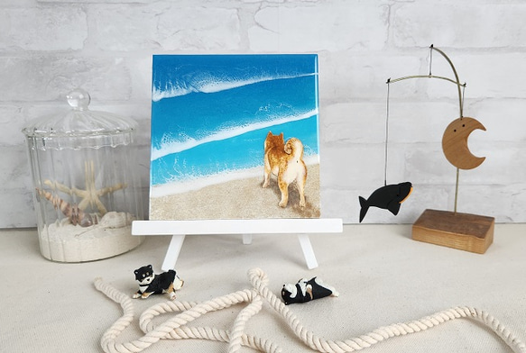 可愛いパンダと柴犬、ヨーキーパネル生地　ハンドメイド ハンドメイド 可愛い柴犬ちゃんパネル❣️ 可愛いパンダと柴犬