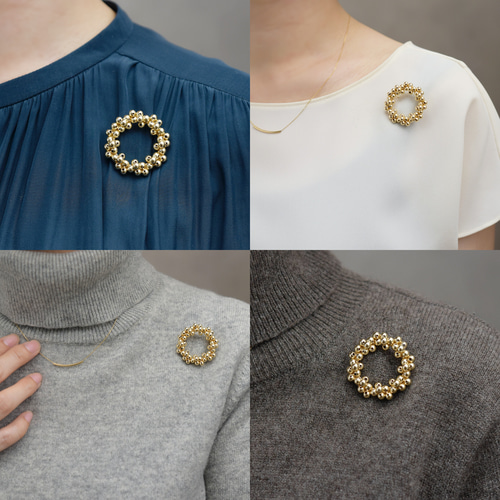 ブローチ 】ご褒美 14kgf ゴールド 実 リース ／人気の新作 ブローチ