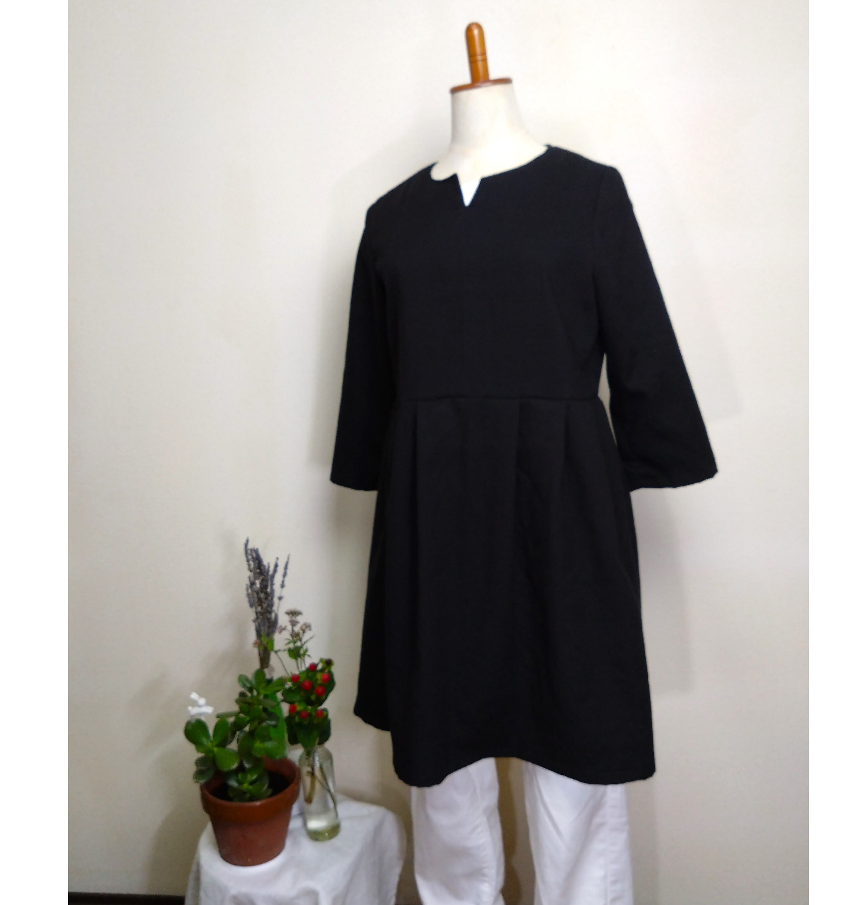 ギャザーチュニク（ブラック、7号）