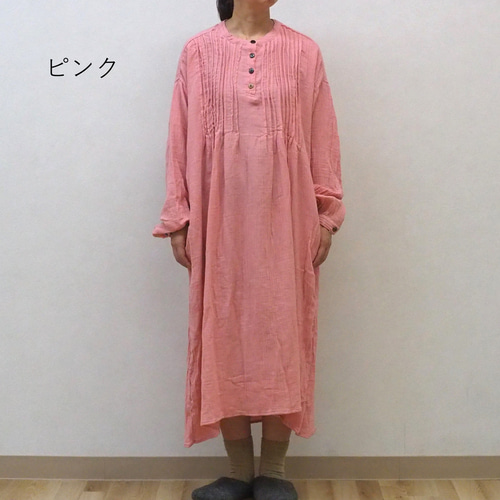 ワンピース ダブルガーゼ ルームワンピース 綿100 コットン 無地