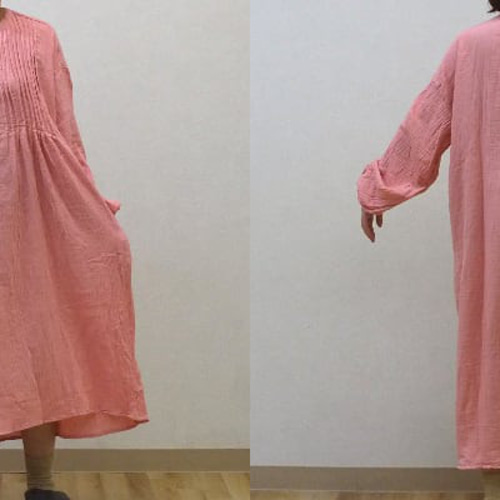 ワンピース ダブルガーゼ ルームワンピース 綿100 コットン 無地