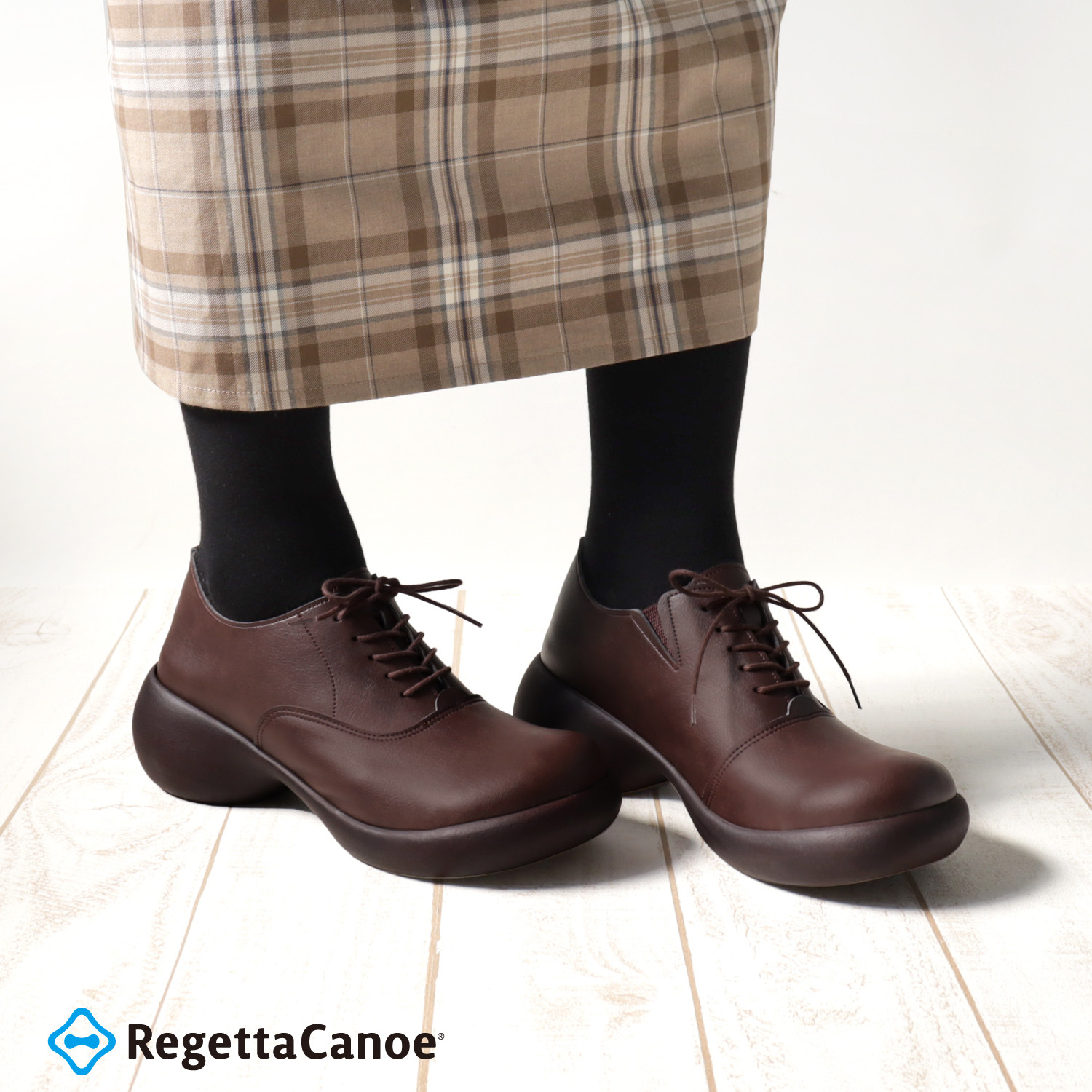 レースアップシューズ アンティーク風 エッグシューズ RegettaCanoe -リゲッタカヌー- CJES-6140