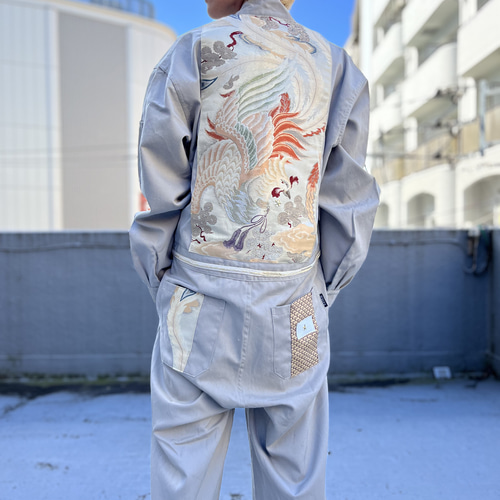 リメイク つなぎ 雅結 鯉 家紋 オールインワン sakurastyle_kkd-m23334