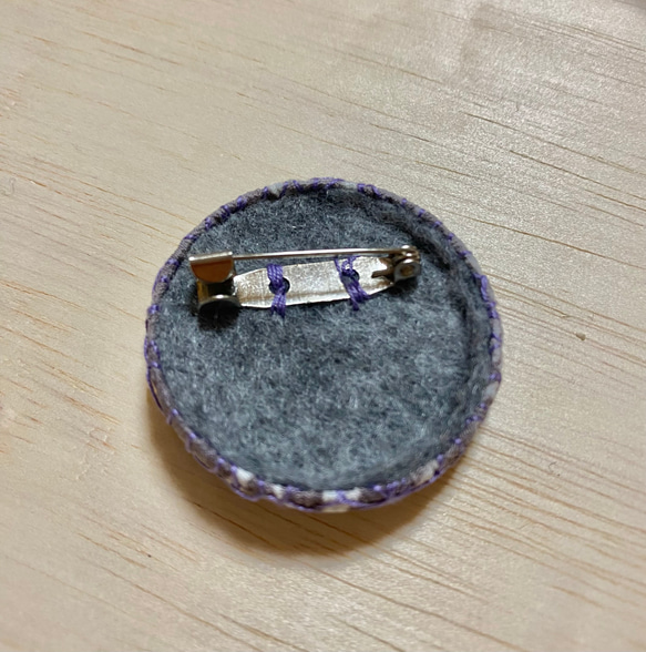 《着物リメイク》刺し子ブローチ 2枚目の画像