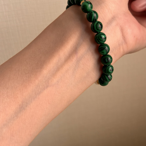 マラカイト♡ルチルクォーツ♡ヘマタイト♡ブレス♡太陽チャーム  