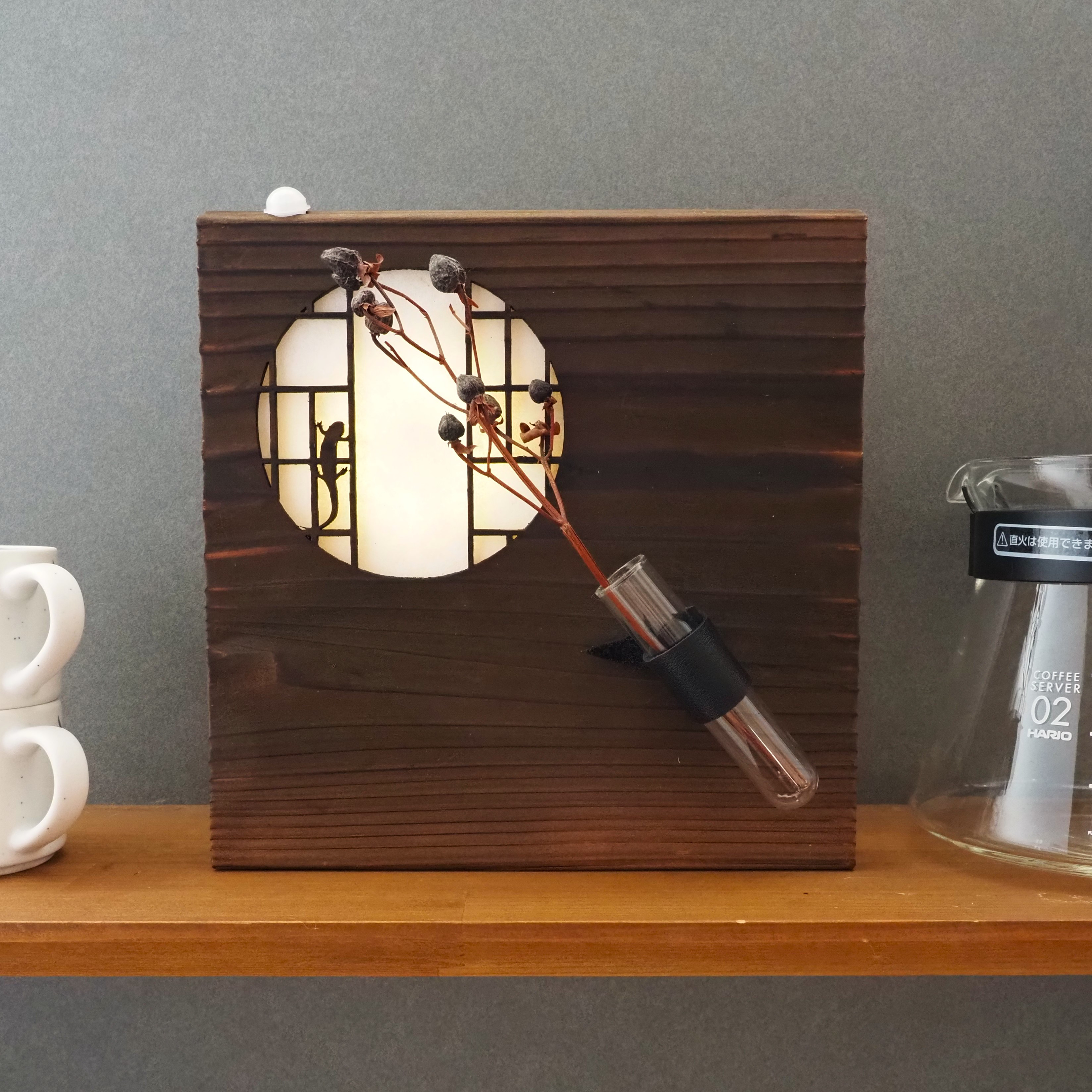 和風一輪挿しLED照明【蜥蜴】