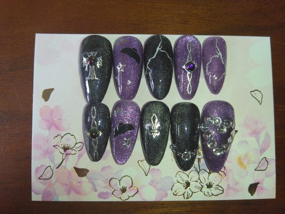 黒マグネットネイルチップ 10個セット 黒マグネットネイルチップ 10個セット 10個セット 黒マグネットネイル